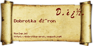 Dobrotka Áron névjegykártya